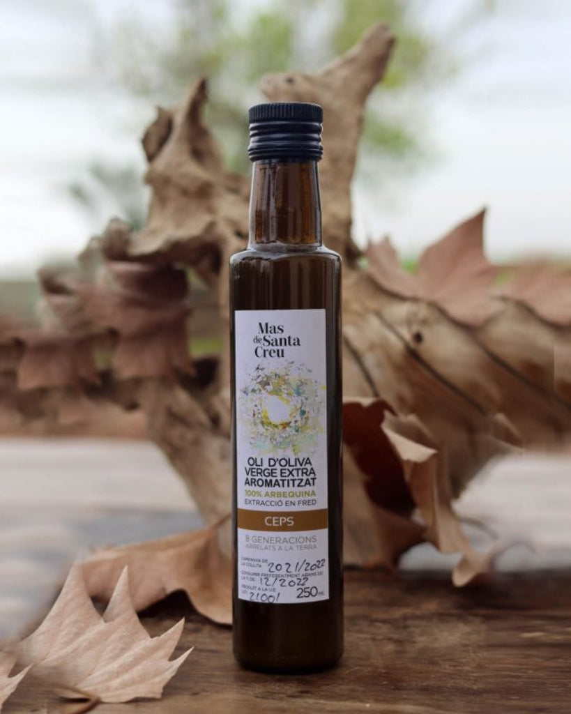 Aceite de oliva arbequina virgen extra aromatizado con boletus (cep), Mas de Santa Creu.
