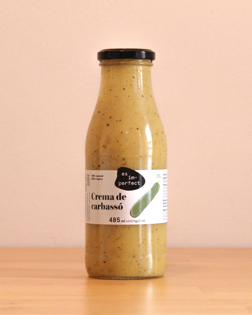 Crema de calabacín 100% natural, tarro de la marca es im-perfect.