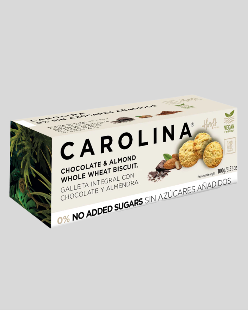 Galletas Integrales Sin Azúcares Añadidos con Chocolate y Almendra. Vegana