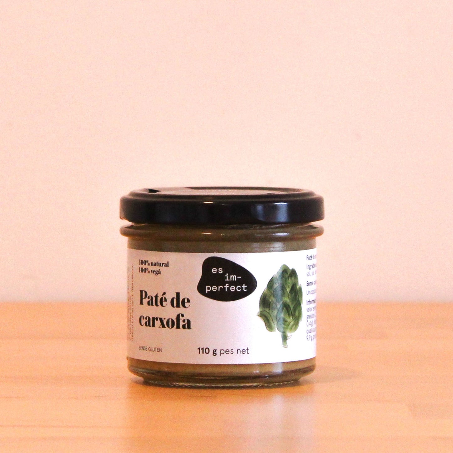 Paté artesano de alcachofa, tarro de la marca es im-perfect.