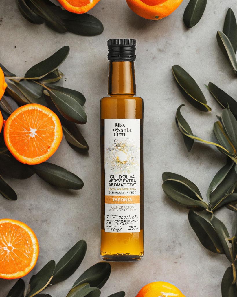 Aceite de Oliva Virgen Extra Arbequina Ecológico Aromatizado de Naranja - 250ml - Molic Gourmet