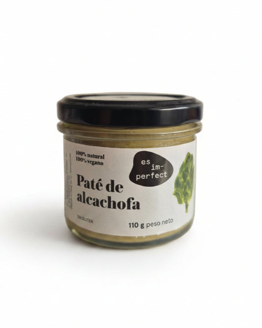 Paté artesanal de alcachofa de 110g de la marca Molic Gourmet, presentación en frasco con paté verde cremoso.