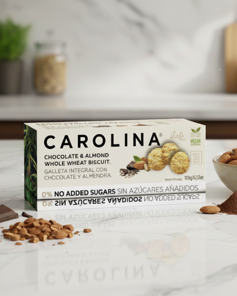 Galletas Integrales Sin Azúcares Añadidos con Chocolate y Almendra. Vegana