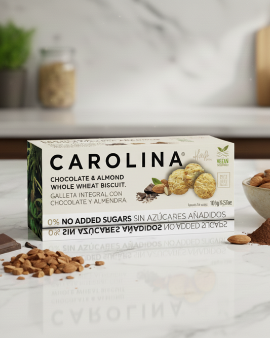 Galletas Integrales Sin Azúcares Añadidos con Chocolate y Almendra. Vegana