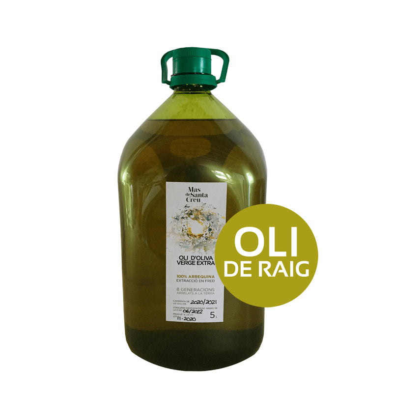 Garrafa de 5L de aceite de oliva virgen extra ecológico arbequina, Mas de Santa Creu.
