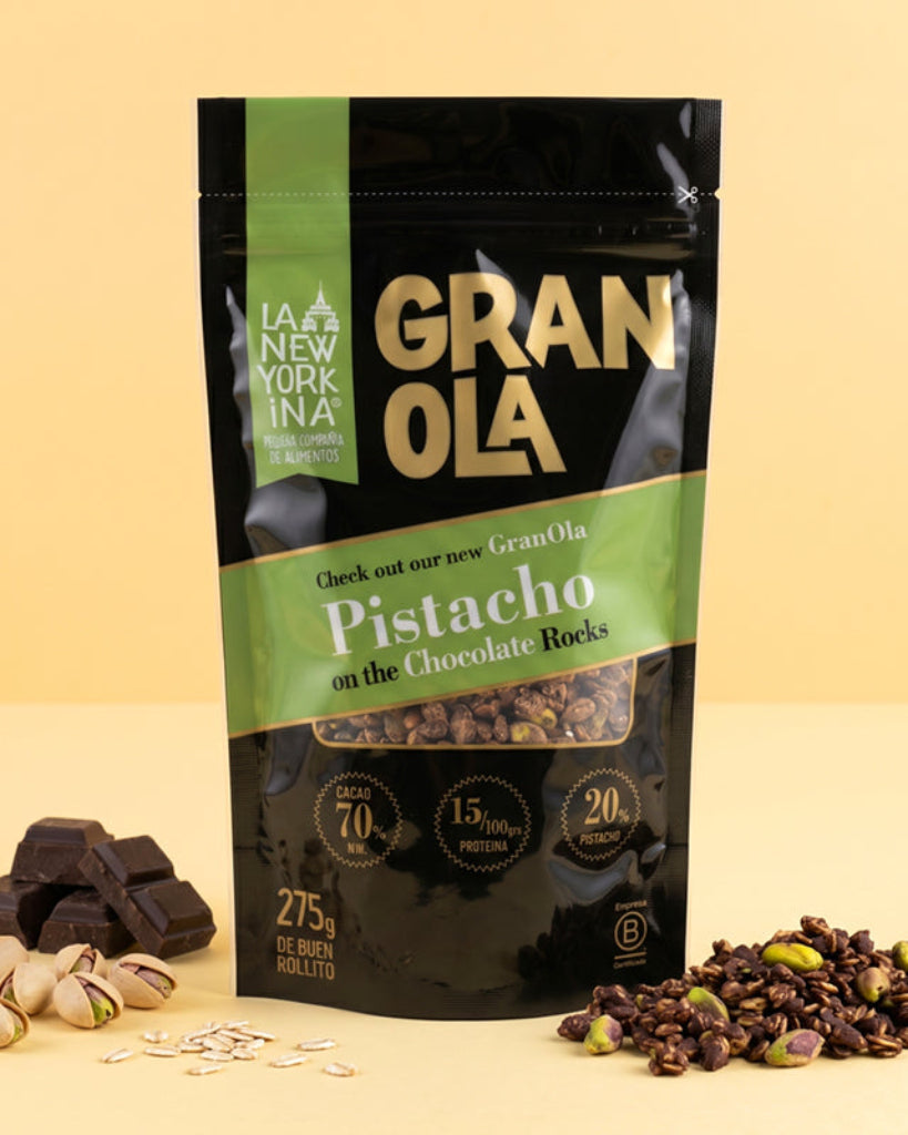Pistacho On The Chocolate Rocks, granola con chocolate negro 70% y pistacho granulado